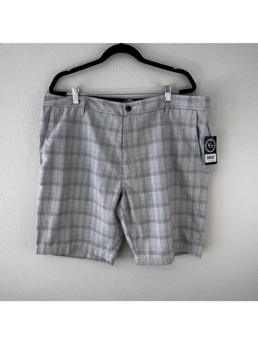 NWT Vintage 1946 V46 Land & Sea Mens Size 40 Lightweight Gray Plaid Shorts